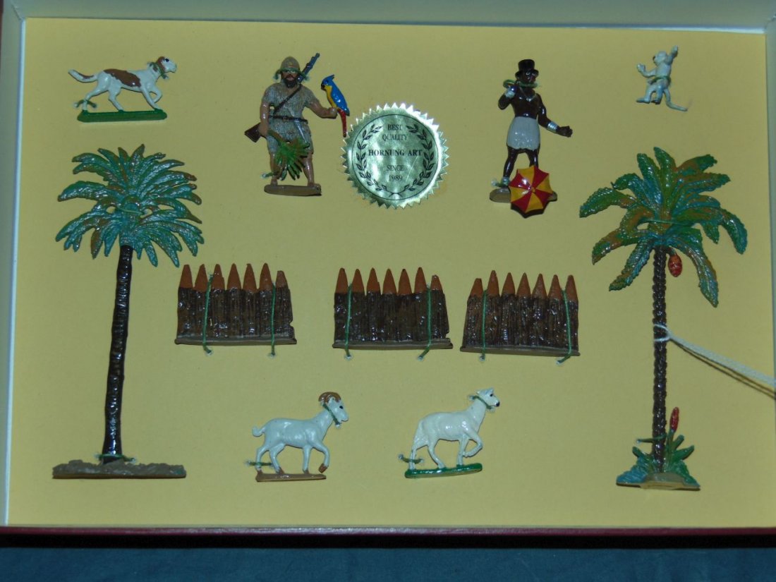 Robinson Crusoe Toy Soldier Set, Hornung Art: 11 piece set, tied in box. 54 mm.
