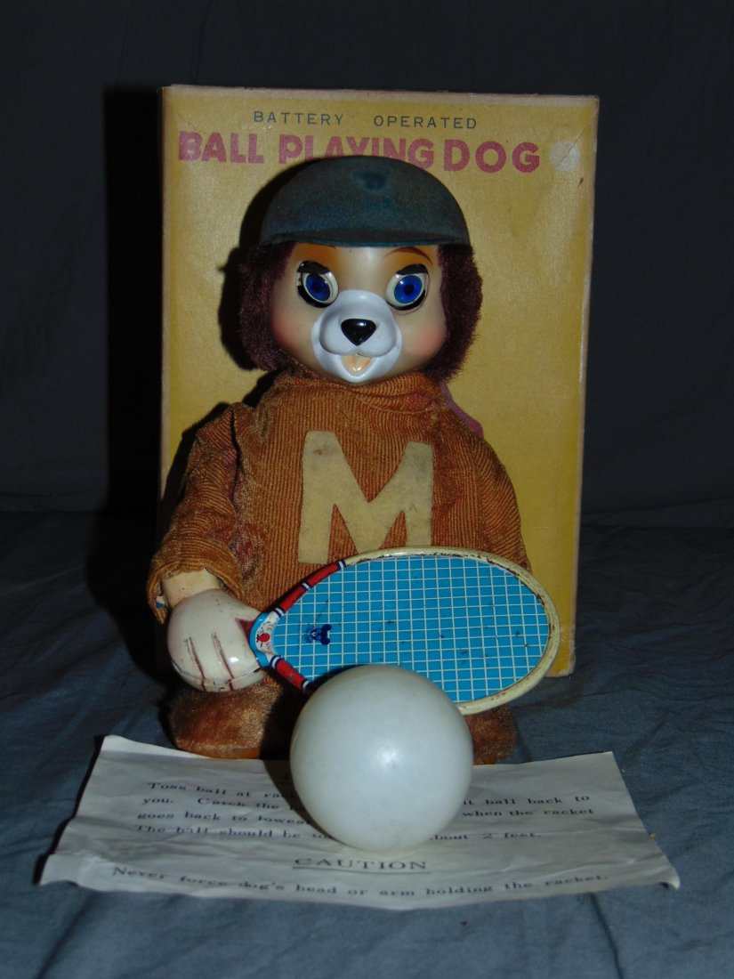 Boxed Battery Op Ball Playing Dog, Tomiyama Japan (1 of 8)