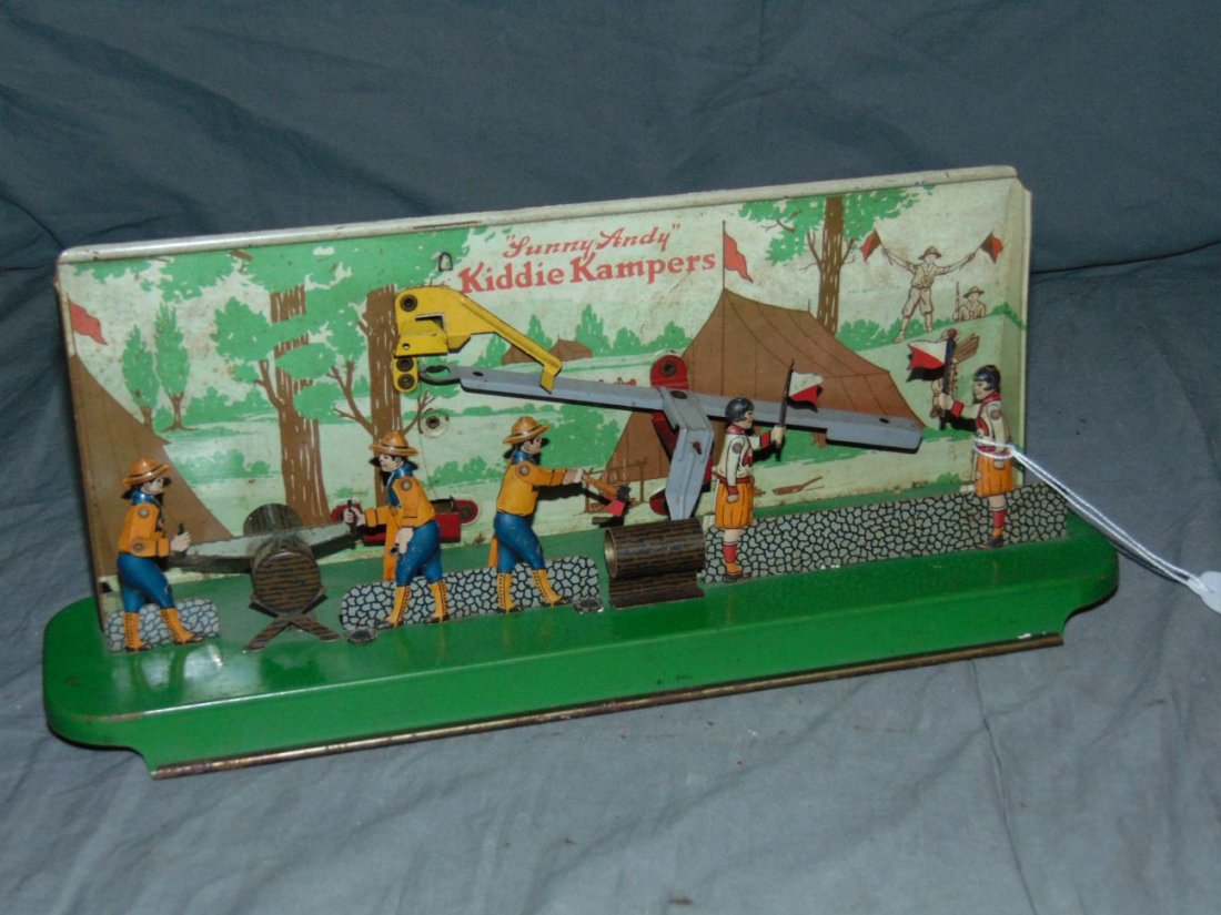 Tin Lithographed Sunny Andy Kiddie Kampers Toy (1 of 4)