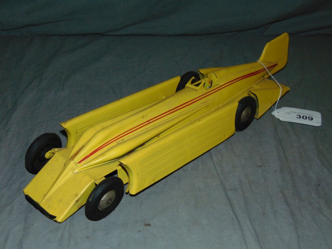 Kingsbury Windup Golden Arrow Race Car Jul 13, 2016 Weiss Auctions