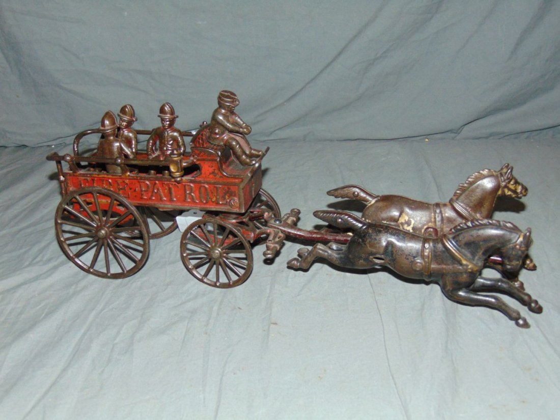 Cast Iron Horse Drawn Fire Patrol Wagon (1 of 7)