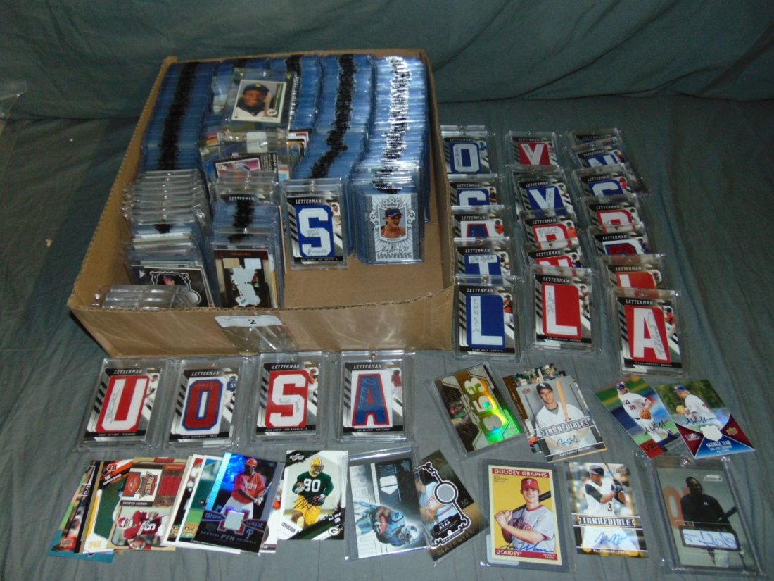 Modern Sports Card Lot. Signed and Special Cards.: Includes Swatch Cards, Signed Cards, Limited Editions and ordinary cards as well. Large Box loaded.