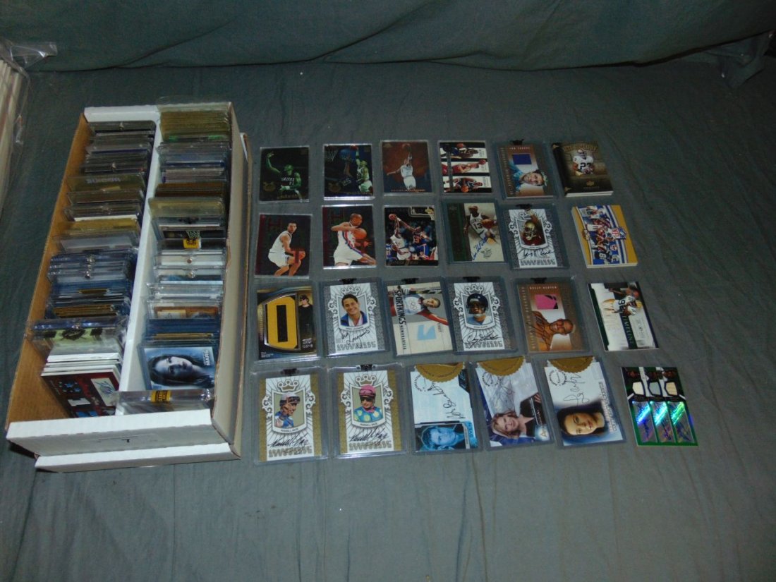 Modern Specialty Card Lot.: Sports and Celebrities includes Signed Cards, Limited Editions, Swatch Cards and Fabric Cuts, Examine.