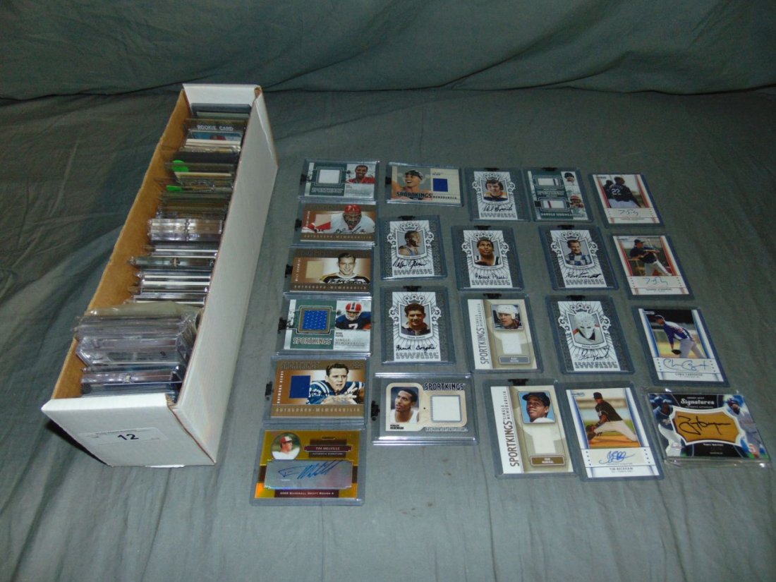 Modern Specialty Card Lot.: Sports and Celebrities includes Signed Cards, Limited Editions, Swatch Cards and Fabric Cuts, and unsigned Star Cards. Examine.