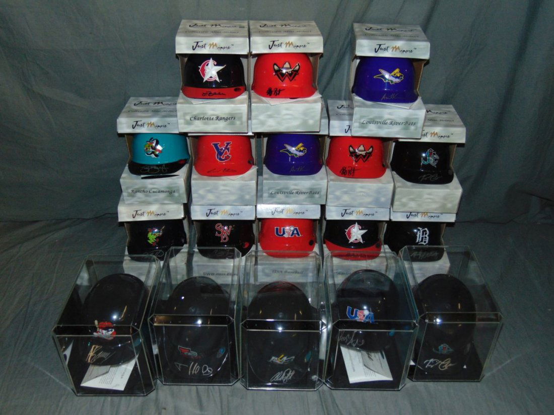 (19) Autographed Mini Baseball Helmets, Minor (1 of 8)