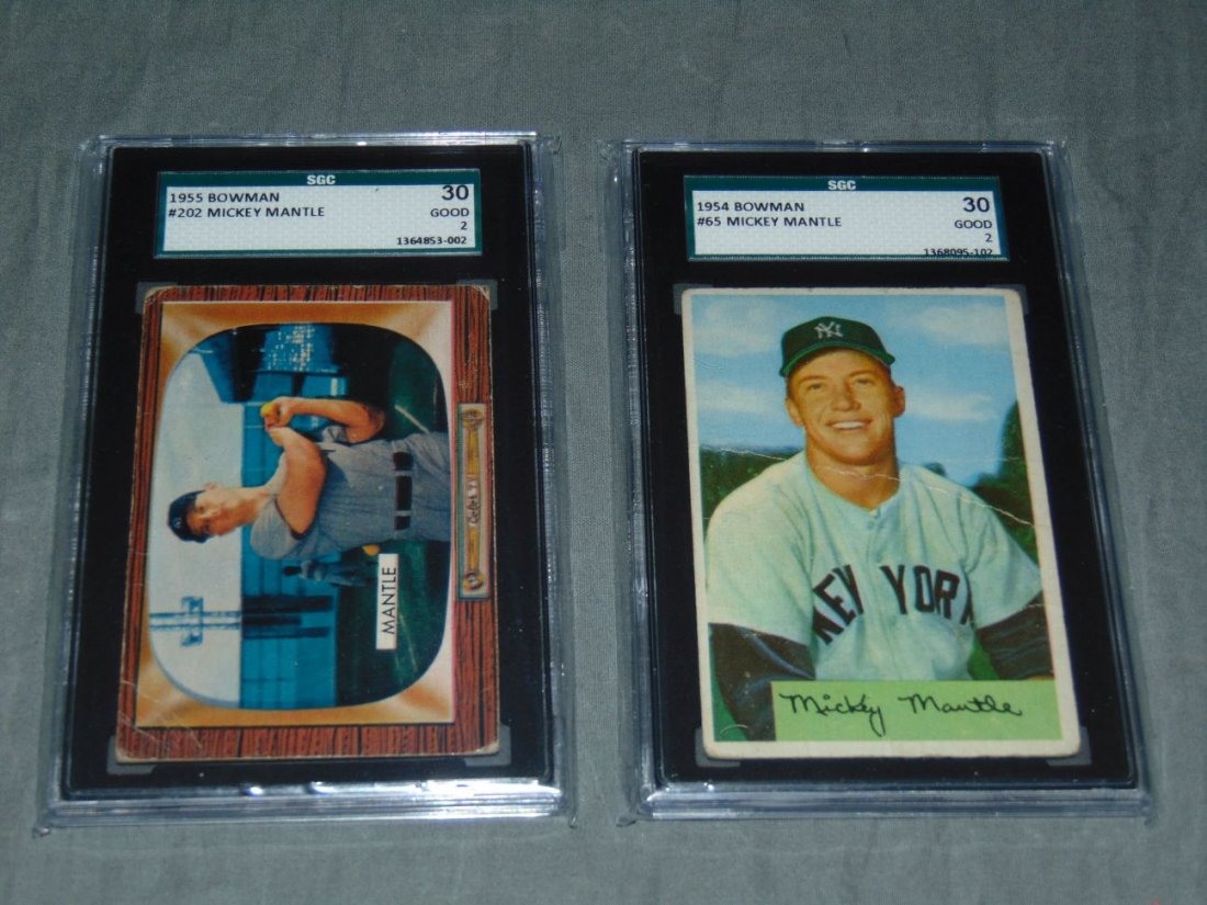 1954 & 1955 Bowman Mickey Mantle SGC Good 2 (1 of 5)