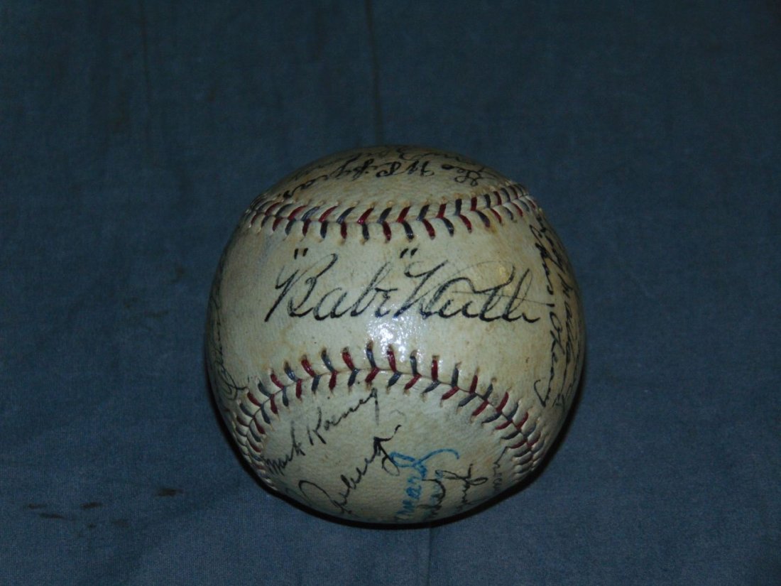 Circa Late 1920's Yankees Team Ball Signed. (1 of 7)