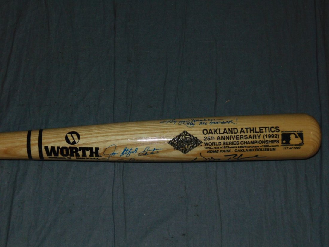 Oakland A's 25th Anniversary Bat 1992. Signed. (1 of 6)