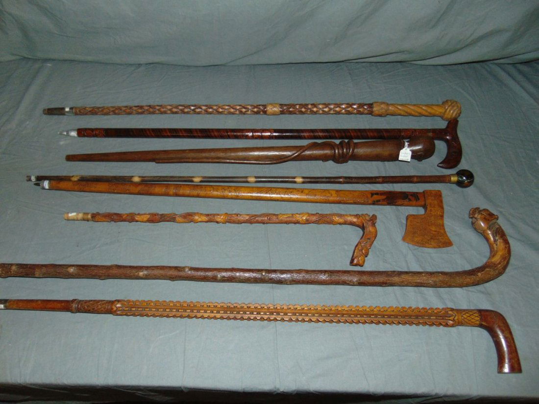 Cane, Walking Stick and Baton Lot. (1 of 9)