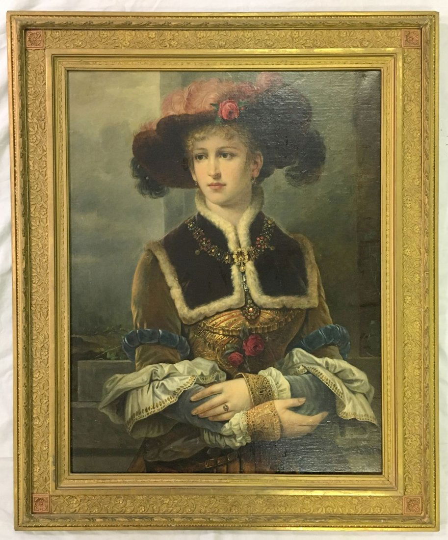 Oil on Canvas. Late 19th Century Portrait. (1 of 9)