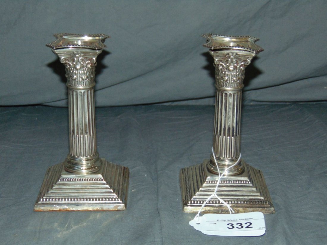 Pair of Sterling Silver Weighted Candlesticks (1 of 3)