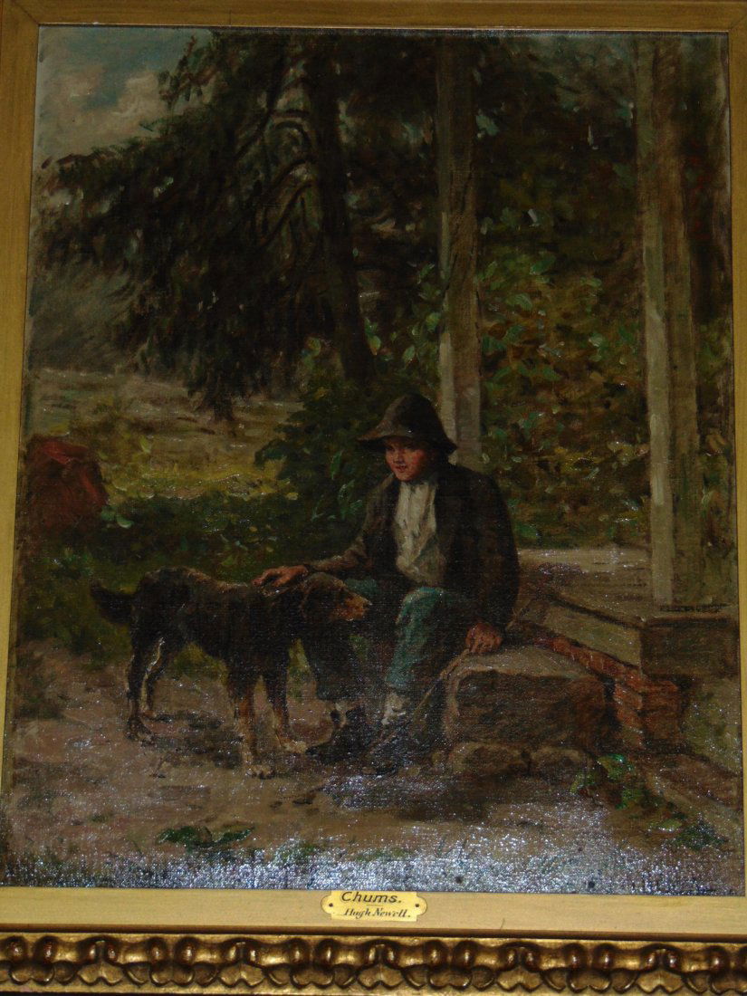 Hugh Newell Oil on Canvas, Boy with Dog (1 of 6)