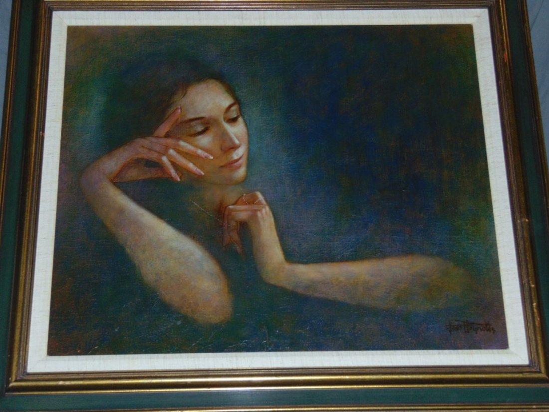 Wade Reynolds, Oil on Canvas, Woman with Necklace (1 of 6)