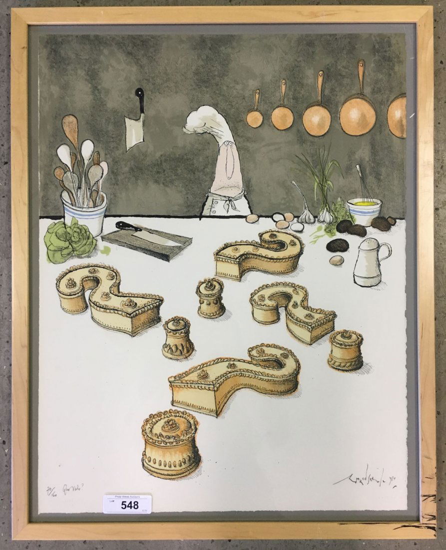 Ronald Searle Signed Lithograph "Quo Vadis?" (1 of 6)