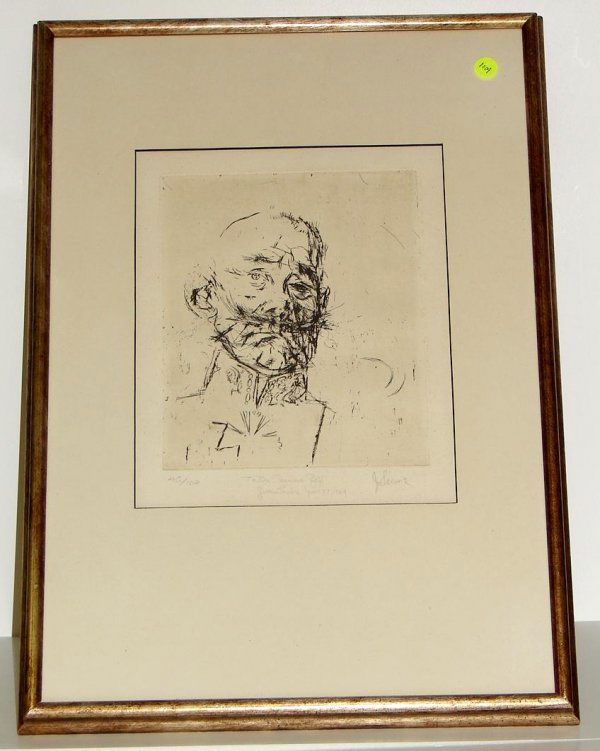 JACK LEVINE. SIGNED LITHO.: #46/100 INSCRIBED TO DR. SEYMOUR ZEFF. JACK LEVINE JUNE 27, 1969.