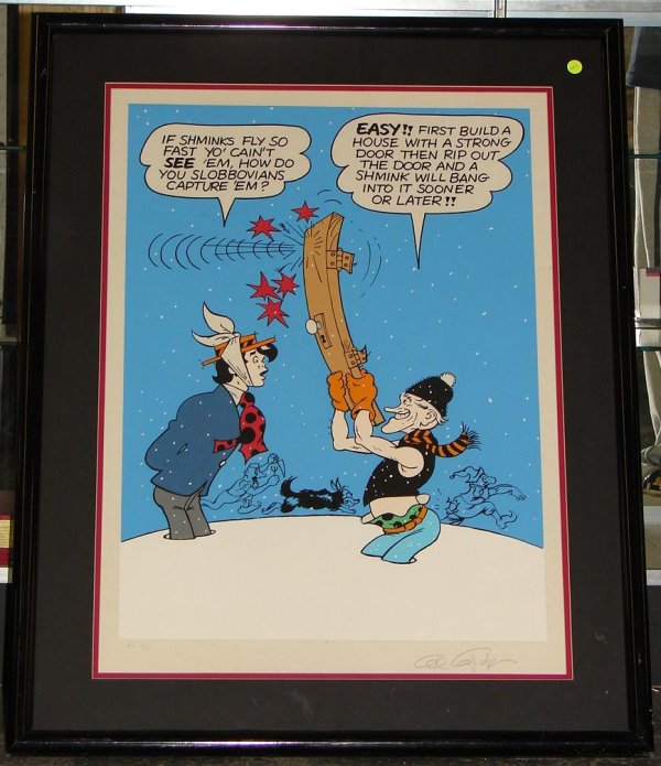 AL CAPP. SIGNED LITHO.: "SHMINKS". 22" X 30" SIGNED LITHOGRAPH E/A #12/30.