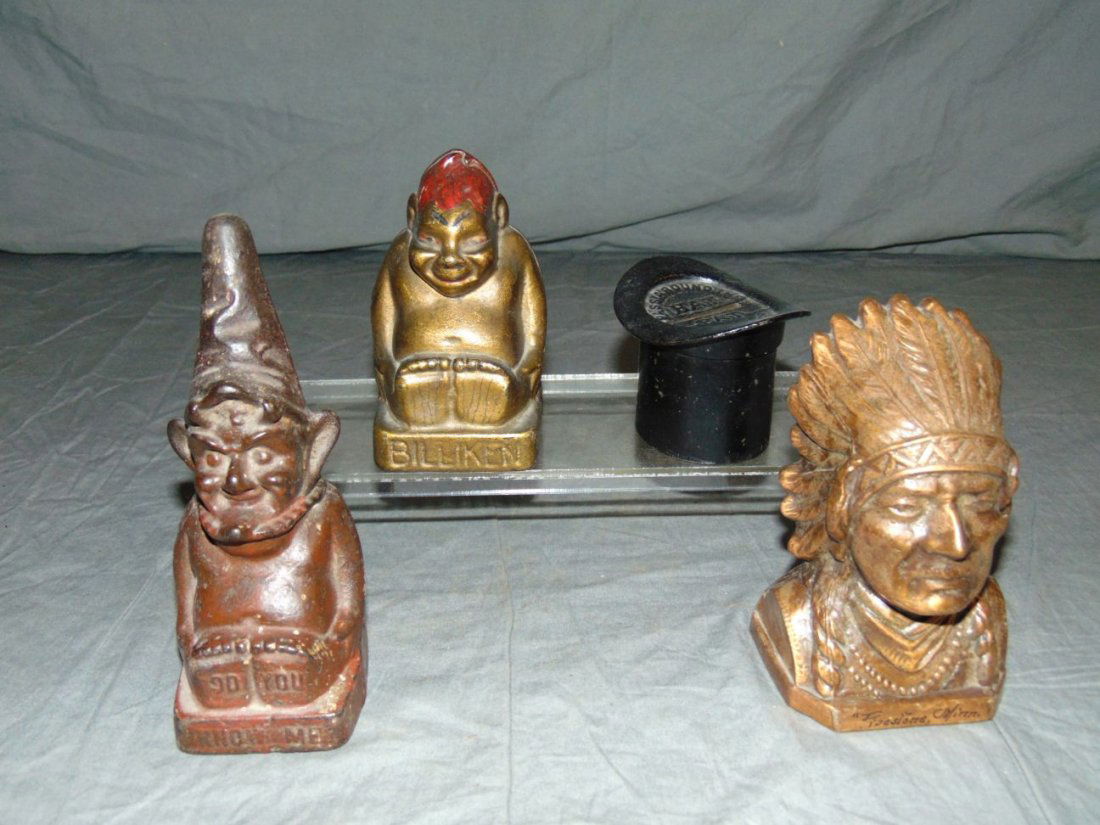 Lot of Four Figural Still Banks. (1 of 3)