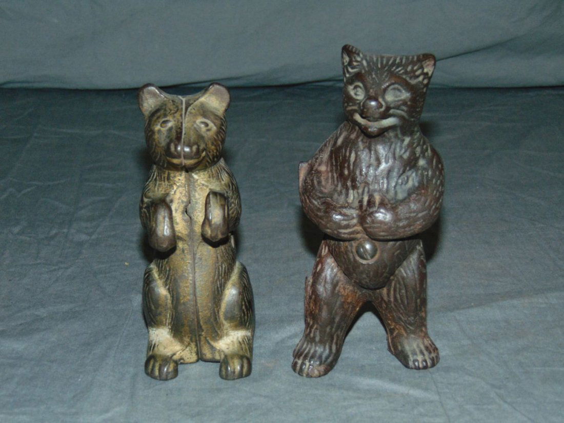 Lot of Two Cast Iron Bear Still Banks. (1 of 5)