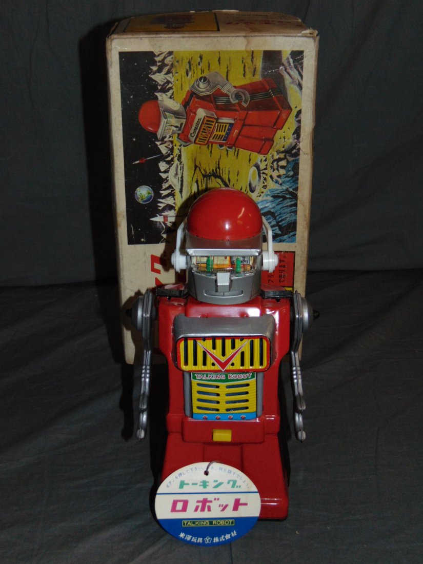 Japanese Boxed Tin Litho Cragstan Talking Robot (1 of 10)