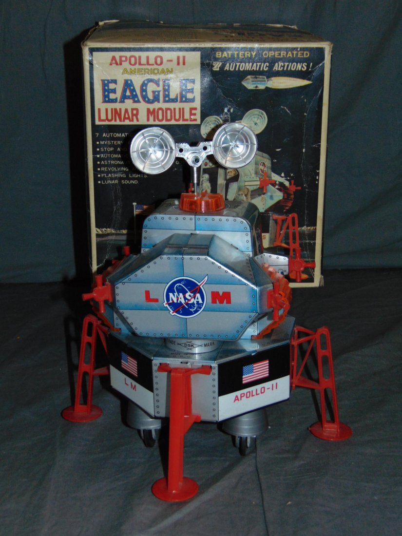 APOLLO YELLOW ver 展示品 1968 Noguchi Mighty Space Robot Tin Litho Wind Up Walking