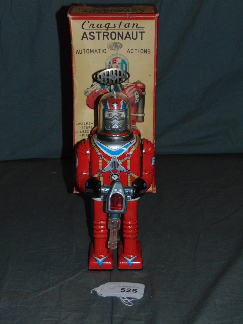 Boxed Tin Litho Cragstan Astronaut, Daiya Japan (1 of 8)