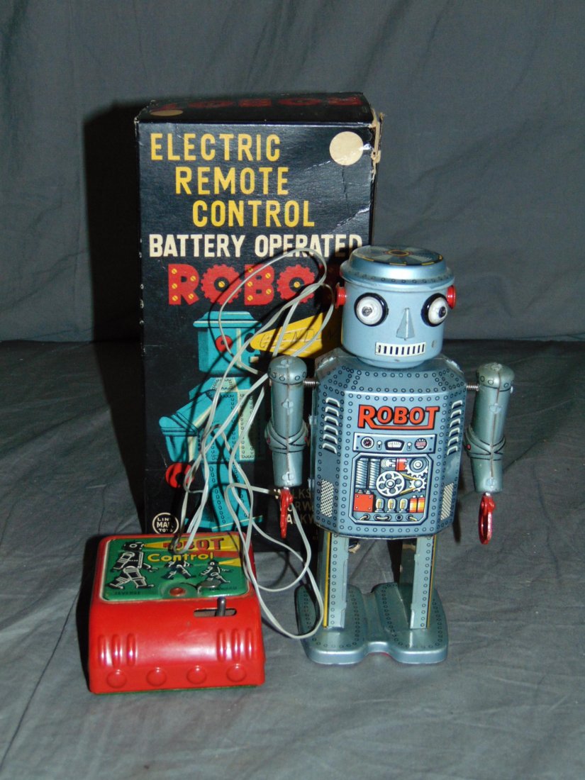 Boxed Tin Litho Linemar R-35 Robot Japan (1 of 8)