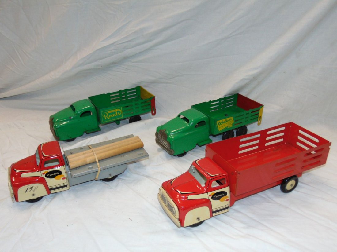 Lot of Four Pressed Steel Trucks. (1 of 2)