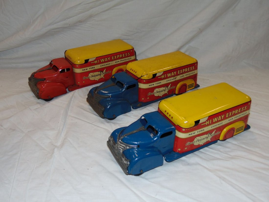 Lot of Three Marx Hiway Express Trucks. (1 of 3)
