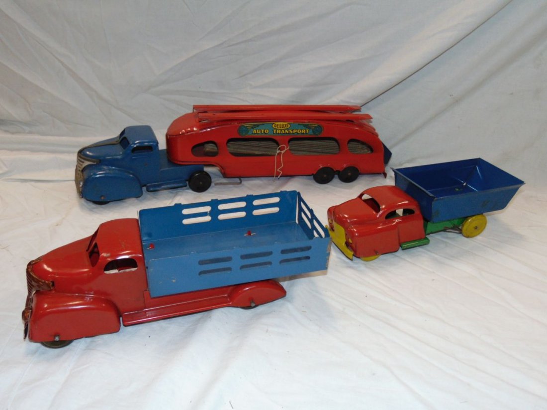 Lot of Three Pressed Steel Trucks. (1 of 2)