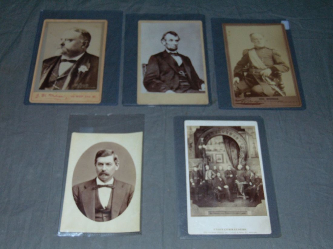 Lot of Five Civil War Cabinet Size Photos. (1 of 8)