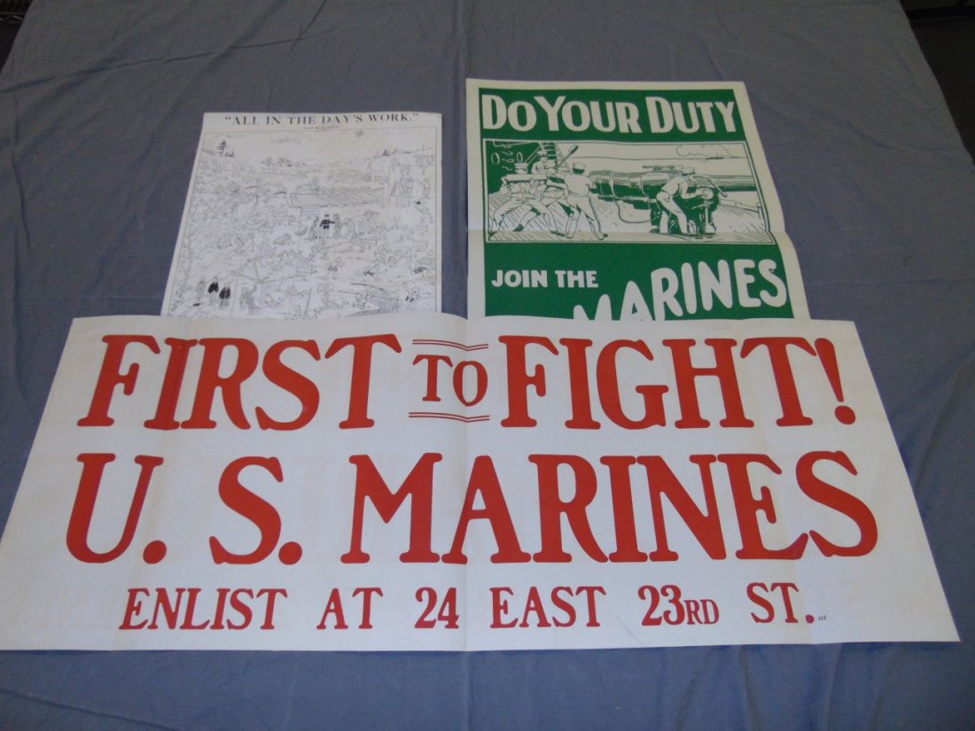 World War One. Lot of Three Marine Posters. (1 of 4)