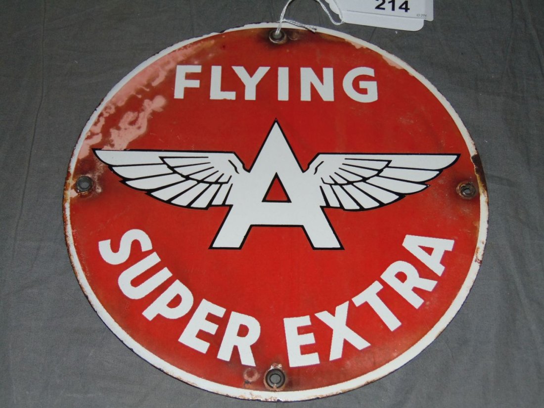 Flying A Super Extra w/Logo Porcelain Sign (1 of 5)