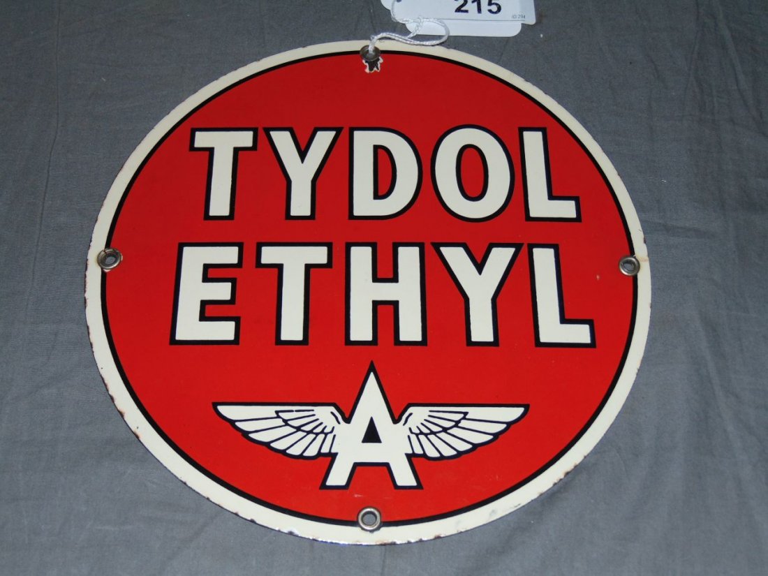 Tydol Ethyl w/ Flying A Logo Porcelain Sign (1 of 2)