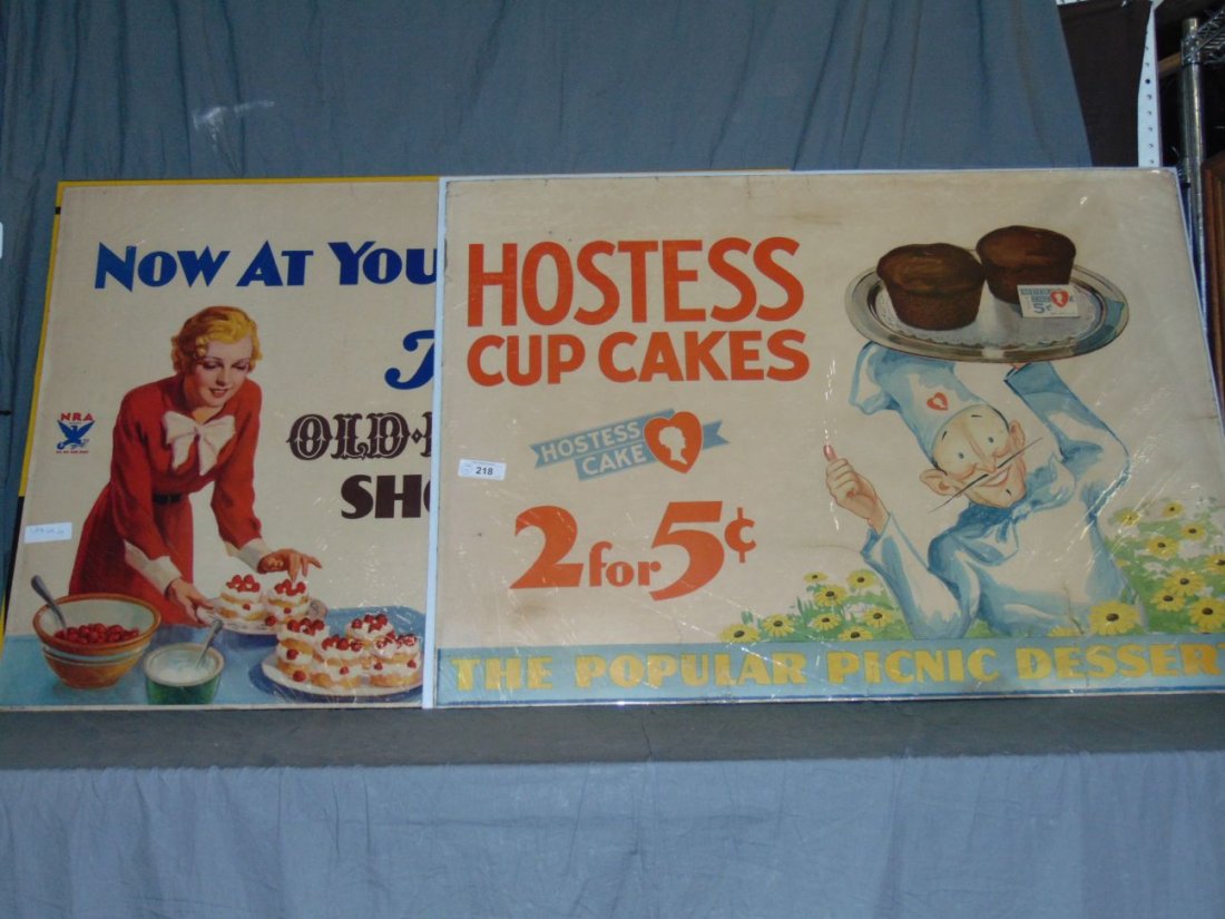 2 Vintage Hostess Cake Cardboard Advertising Signs (1 of 3)