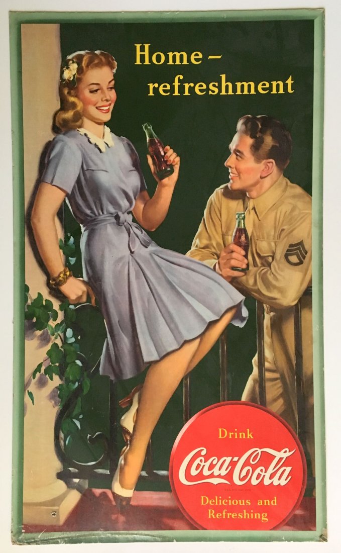 1944 Coca Cola Cardboard Advertising Sign (1 of 6)