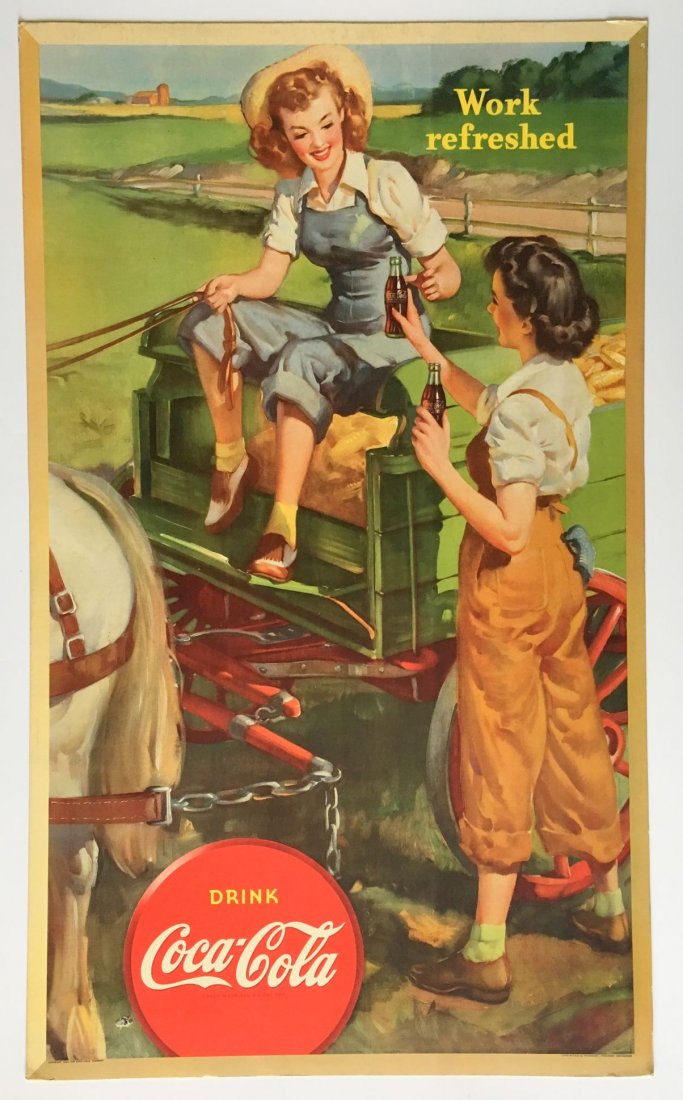 1943 Coca Cola Cardboard Advertising Sign (1 of 7)