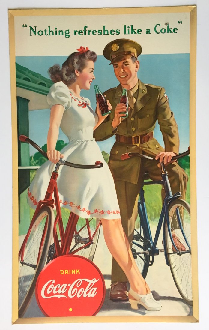 1943 Coca Cola Cardboard Advertising Sign (1 of 6)