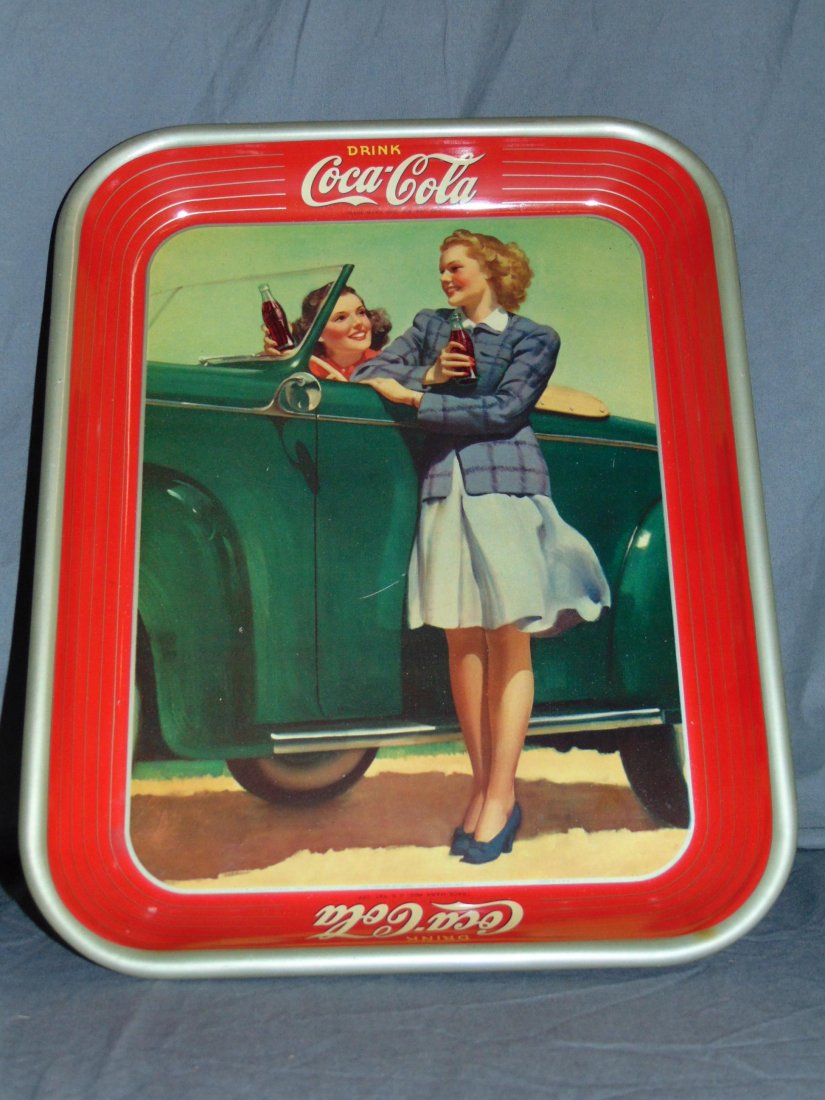 1942 Tin Litho Coca Cola Serving Tray (1 of 3)