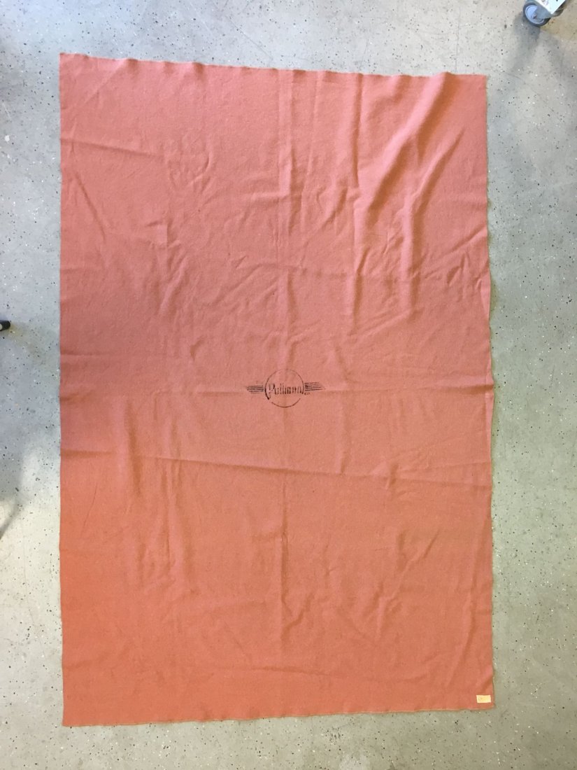 Pullman Railway Blanket: Wool blanket. Approx. 86" x 57". Original Pendleton tag present.