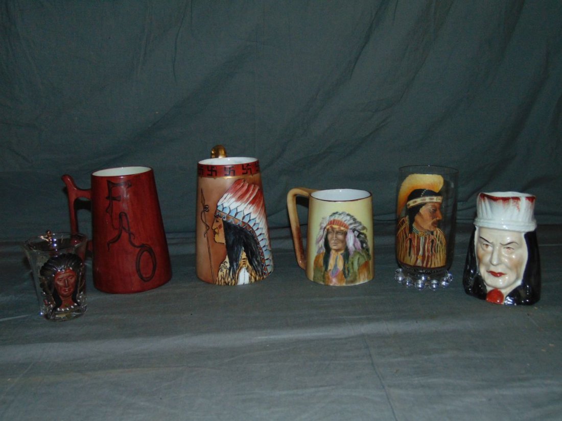 Six Piece Indian Cup and Mug Lot. (1 of 3)