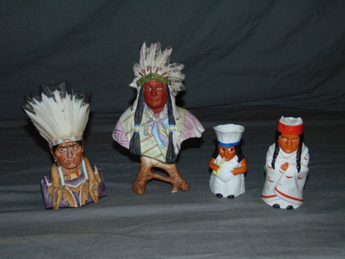 Lot of Four Porcelain Indian Figural Pieces. (1 of 6)