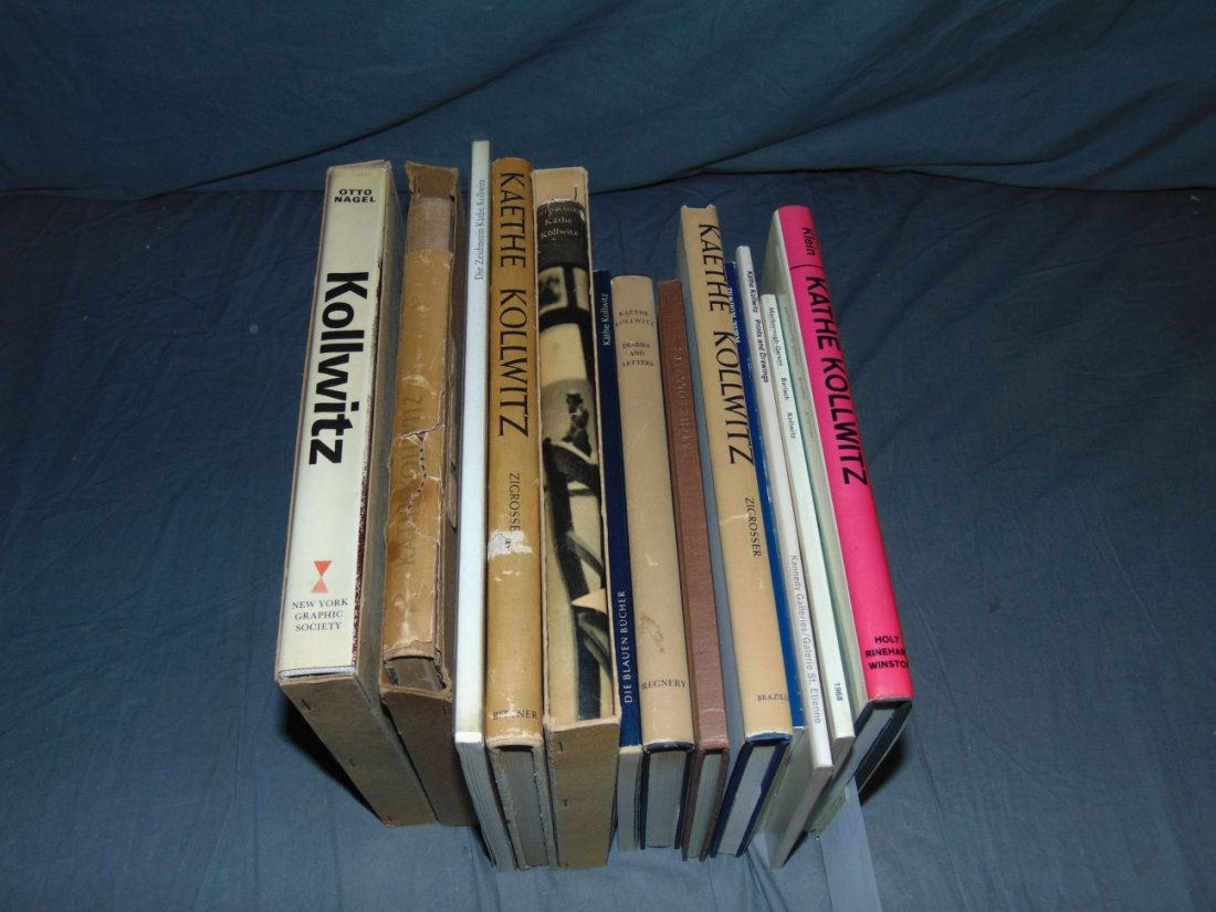 Kathe Kollwitz Book Lot.: Fanning. Kathe Kollwitz 1956, Nagel Kathe Kollwitz 1963 DJ and box, 14 volumes both hard cover and wraps.
