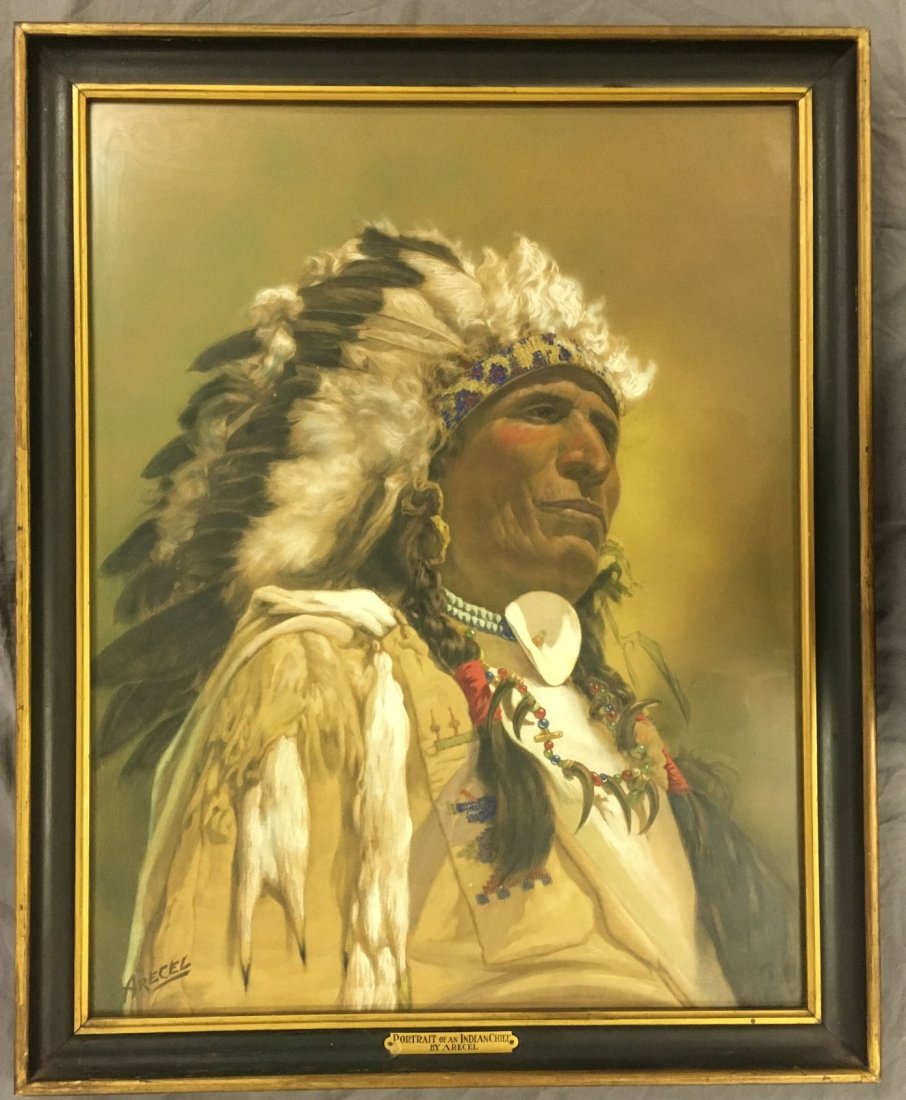 Portrait of an Indian Chief by Arecel. (1 of 6)