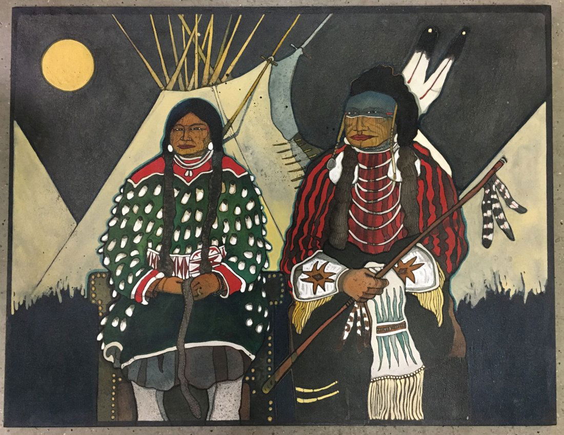 Kevin Red Star  (born 1943) Mixed Media on Canvas (1 of 8)