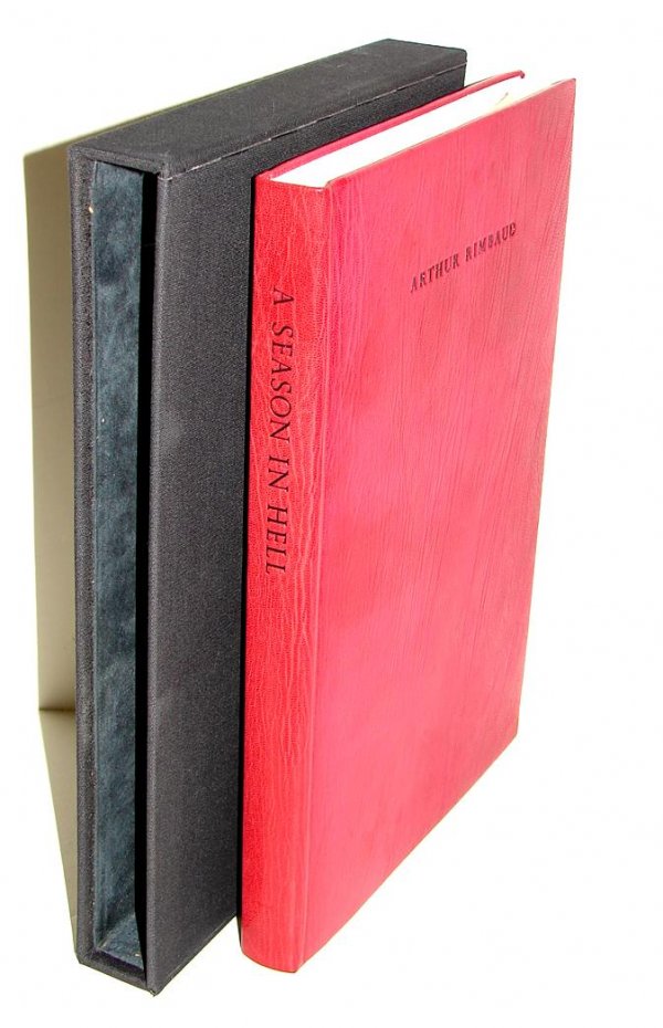 LEC. RIMBAUD. "A SEASON IN HELL" SIGNED: RIMBAUD, ARTHUR "A SEASON IN HELL", NY 1986. PHOTOGRAVURES BY ROBERT MAPPLETHORPE. SIGNED BY MAPPLETHORPE AND TRANSLATOR PAUL SCHMIDT. FINE IN SLIP CASE.