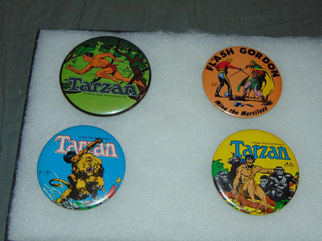 Flash Gordon & Tarzan, (4) Large 1970's Buttons (1 of 3)