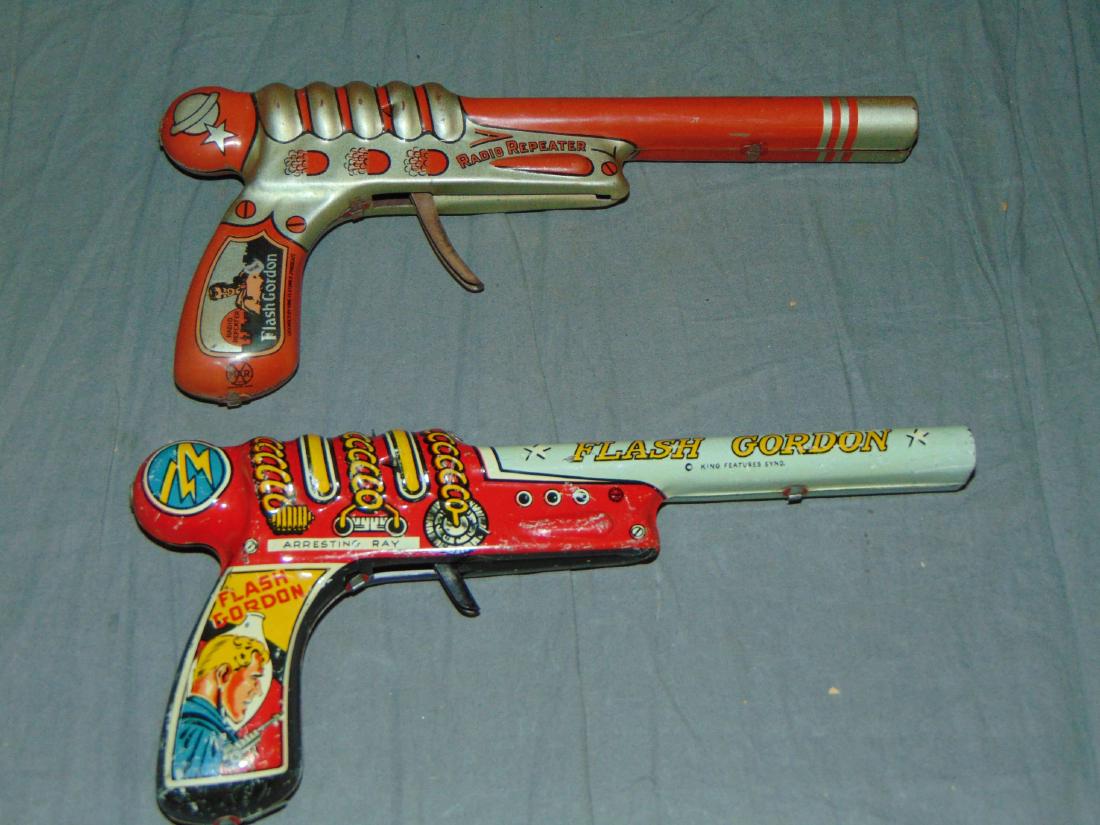 (2) Tin Litho Flash Gordon Toy Space Guns (1 of 2)