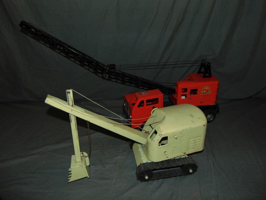 Lot of Two Pressed Steel Cranes (1 of 5)