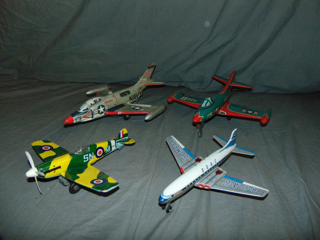 Lot of Four Tin Litho. Airplanes (1 of 3)
