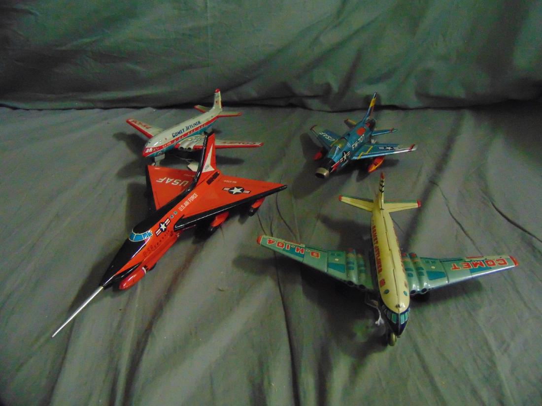 Lot of Four Tin Litho. Airplanes (1 of 4)